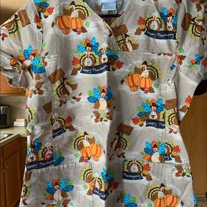 XS Thanksgiving scrub top. Worn 1x.